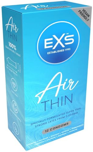 EXS | Air Thin-Kondome | Eines der dünnsten Qualitätskondome | Vegan | 12er-Pack