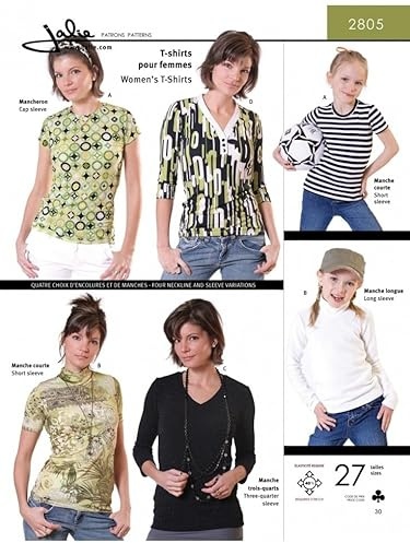 Jalie leichtes Nähmuster für Frauen- und Mädchenshirts aus Jersey, 2085