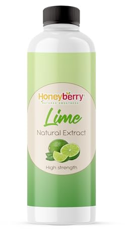 HONEYBERRY 250ml Natural Lime Food Extract - Professional High Strength Extracted Oil Liquid Flavour - Highly Concentrated Versatile Edible Flavouring Essence for Baking Cooking Drinks Cosmetics