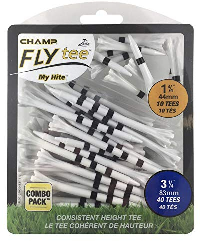 Champ My Hite Flytees – Golf-Tees – 40 x 83 mm und 10 x 44 mm, Schwarz/Weiß