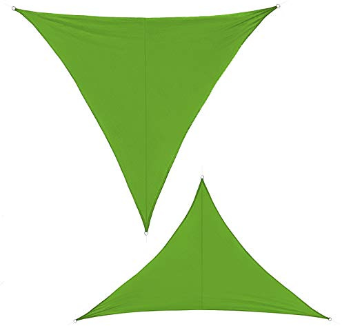 BB Sport Sonnensegel 3m x 3m x 4.24m Smaragd Dreieckig Sonnenschutz 100% PES Sichtschutz Windschutz Tarp UV Schutz Garten Terrasse Camping Schattenspender