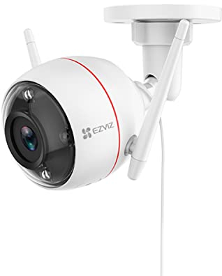 EZVIZ Überwachungskamera Außen, CCTV 1080P WLAN Heimüberwachungskamera, 30M Nachtsicht, Bewegungserkennung, Zwei-Wege-Talk, Arbeit mit Alexa, IP67 Wasserdicht, SD-Karte/Cloud-Speicher (CTQ3W)