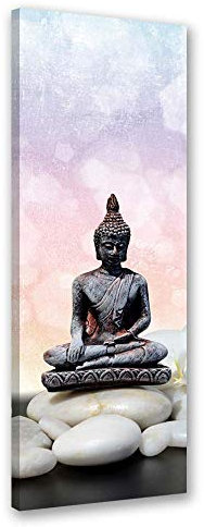 Feeby Bild auf Leinwand Zen Kunstdruck modern Buddha mehrfarbig 30x90 cm