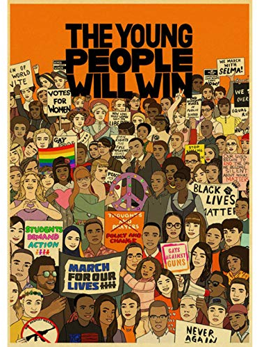 JQQBL Poster Vintage Black Lives Matter Poster Feminismus Kunst Malerei Drucke Wandaufkleber für Home Room Decoration Poster und Drucke Wandbild