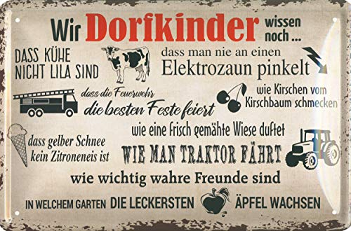 Geschenkeparadies 24 Blechschild 20x30cm Wir Dorfkinder ...
