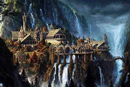 XiuTaiLtd Jigsaw Puzzles Wooden 1000 Pieces Of Adult Jigsaw Puzzles Kids Puzzle Toys Home Decoration Lord Of The Rings Castlebirthday Gifts