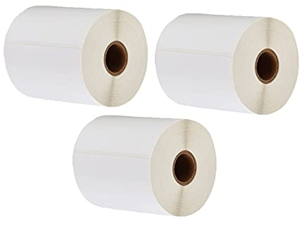 LEYF 100 mm x 150 mm - Thermo Etiketten - Selbstklebend - 1 Zoll Kern - 3 Rolle Pack Etikett x 370 St. Je Rolle = 1110 Label -Kompatibel für Etikettendrucker,kompatibel mit Zebra,DHL-UPS-DPD zebra3x