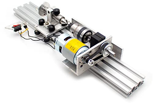 Toplionace AC 100-240V Multifunktionale Mikro Drehmaschine, Einstellbare Mini Schleif Poliermaschine Holzbearbeitungs Drehmaschine mit B12 1,5-10MM Chuck 775 80W Motor