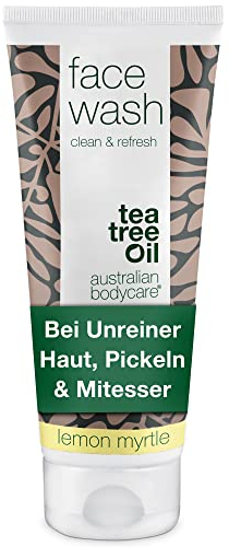 Australian Bodycare Face Wash 100ml - Facial cleanser with Tea Tree Oil + Lemon Myrtle| Deep Cleansing Spot Wash against acne and oily skin | For Women & Men