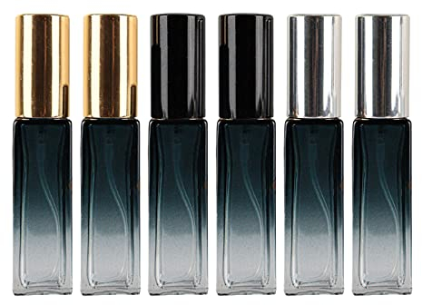 Lvjkes 6 PCS Atomizador Perfume Recargable, 10ml Botella Vacío Pulverizador Viaje, Dispensador Portatil de Perfume Bote de Spray,Botellas de spray de vidrio vacías de para Perfume