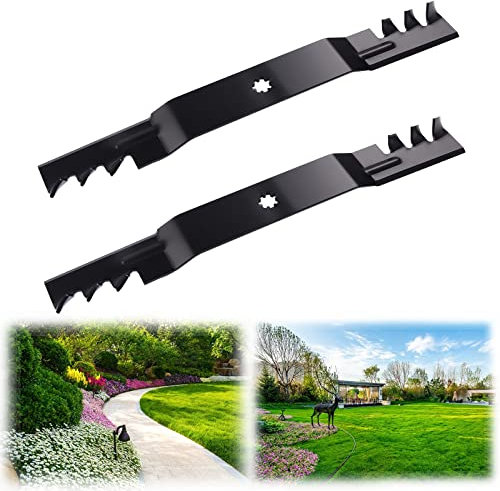 ELITEWILL Lot de 2 lames de paillage pour tondeuse à gazon John Deere 42'' D100, D110, D120, D130, Z225, Z235, D125 remplace OEM # GX22151