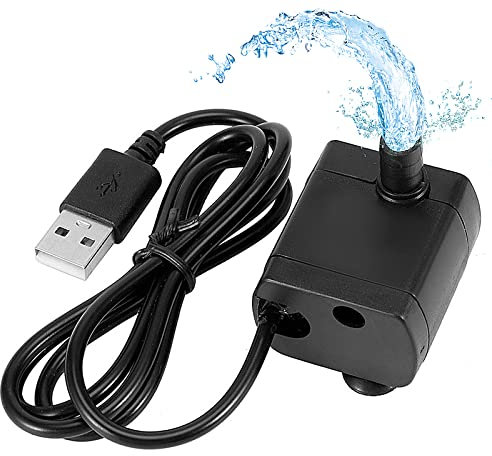 plplaaoo 5V USB Durable Indoor Miniature Fountain Water Pump,Water Pump Cable, ABS Mini Submersible Water Pump Accessory for Hydroponics Pond Fish Tanks Aquarium Pet Fountain