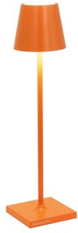 Zafferano, Poldina Micro Lampe, Kabellose, Wiederaufladbare Tischlampe mit Touch Control, Geeignet für Wohnzimmer und Außenbereich, Dimmer, 2200-3000 K, Höhe 27,5 cm, Farbe Orange