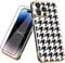 Roemary Black White Case for iPhone 12 Mini with Black and White Design,Fashion Pattern with Screen Protector [Gold Luxury Plating Version] Soft TPU Protective Case for iPhone 12 Mini 5.4 inch