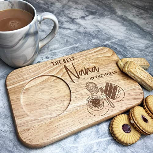 Fingerprint Designs The Best Nana Personalised Gift Tea Coffee Tray Biscuit Snack Serving Board