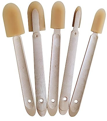 JMIBASIC Silicone Caulk Finishing Tool - Assorted 5 Size Sets - Premium Smooth Rubber Spatula Finisher - Easy Caulking Tool - Grout sealer Applicator (ABS (Plastic))