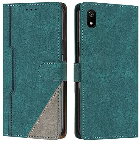 Radoo Funda para Xiaomi Redmi 7A, Funda Cartera de Cuero Multifunción, Cierre Magnético con Solapa Antichoque, Flip PU Cuero Carcasa Magnético Caso Cartera Móvil Case para Xiaomi Redmi 7A (Verde)