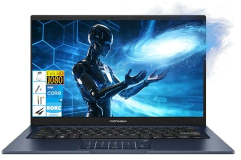 ASUS Vivobook - Notebook FHD da 14, Intel Core i5-1334U (fino a 4,60 GHz), 12 GB di RAM | 256 GB SSD, Windows 11 Portatile|Durevole, NumberPad | Telecamera per la privacy per tutto il giorno, per