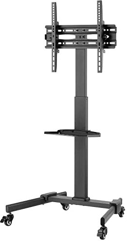 AV:Link | Compact Height Adjustable TV Trolley with Shelf | 32 to 55