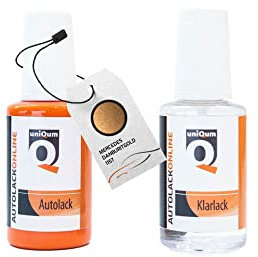 uniQum Autolack Stift + Klarlack im Vorteilsset fürs Auto für MERCEDES DANBURITGOLD 1157 Autolack Reparatur 2 x 30 ml