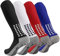Geebuzz 4 Paare Herren Fußballsocken Kniehohe Griffsocken Fußball rutschfest Fußball Basketball Hockey Sport Grip Socken (Vielfarbig)