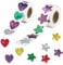 1000 Stück Bunt Sterne Aufkleber Rolle Glitzer Sticker Selbstklebende belohnungssticker Holografische Herzen und Sterne Sticker Glitzer für Kinder Schulkinder Klassenzimmer Zuhause