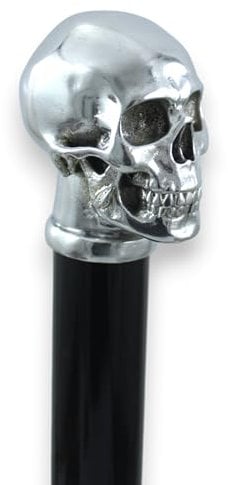 Cavagnini - Gehstock mit Totenkopf aus schwarzem Holz