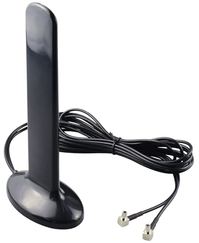 Dual TS9 Antenna 12dBi 4G/LTE/5G Magnetic Base 700-5900MHz Omni Antenna with Cable(2M/6.56FT) for AT&T Netgear Nighthawk M5 / MR5100, M1 / MR1100, Velocity 2, Verizon Jetpack 8800L MiFi Hotspots