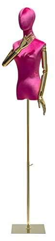 schneiderpuppe Schneiderpuppe Damenbüste Weiblich, Höhe Verstellbar 53-77 Zoll Schneider Dummy Torso mit Kopf Und Galvanisierten Armen für Schmuck-Display, 5 Farben for Clothing Shop Dresses ( Color :