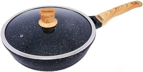 Wok antiaderente senza olio, fumo, fornello a gas, fornello a induzione, universale, pentole e padelle wok, 30 x 10 cm