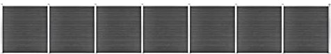 BaraSh Zaunelement Set WPC 1218x186 cm Sichtschutzzaun Garden Fence Sichtschutz Zaunelemente Sichtschutz Zaun Schwarz