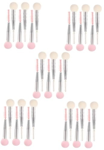 Beavorty 30pcs Makeup Sponge Applicator Brush Pink Eyebrow Makeup Tools Dual-ended Brush Multi-functional Beauty Product for Travel