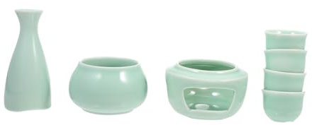 MAGICLULU Ceramic Sake Serving Set Sake Cups and Warmer for Mulled Wine Pot for Home Bar Party Alcohol Set