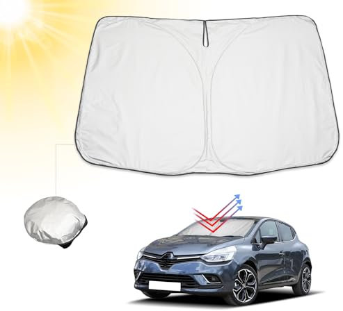 BIBIBO R*enault Clio 5 Cubierta de parabrisas frontal, parasol para coche, compatible con R*enault Clio 5 2020-2024, cubierta para parabrisas delantero plegable con protección UV, parasol contra rayos