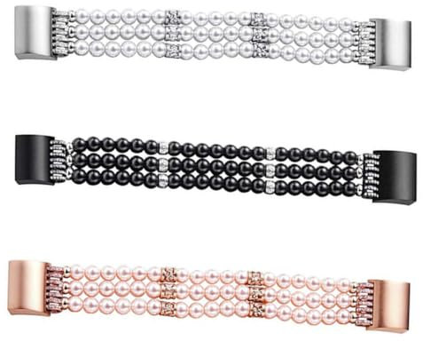 Veemoon Bracelet En Perles De Pour Montre Connectée Charge 2 Bijou É égant Pour Femme Bracelet Ajustable En Perles De Culture Accessoire Tendance