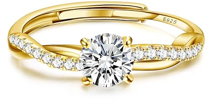 Adramata 925 Sterling Silber Ringe für Frauen Verstellbar Daumenring Damen Verlobungsring Eheringe Engagement Ringe Frauen Jubiläum Promise Ringe Gold/Silber Versprechen Ringe Schmuckgeschenke,G