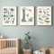 Youihom 3 Personalisierte Bilder mit Namen Baby Dinosaurier Alphabet Poster Wandbilder 30x40 cm Bilder Kinderzimmer Jungen Grün Posterwand Leinwand ohne Rahmen