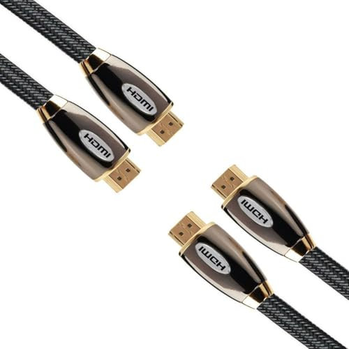 ULTRICS 4K HDMI Cable 5M (2-Pack), Ultra High Speed 18Gbps Nylon Braided HDMI Lead Supports 3D, HDR, eARC, Dolby Atmos, 4K@60Hz, UHD 2160P HD 1080P, HDMI Cord Compatible with PC TV Xbox PS5