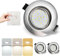 2er Set LED Einbaustrahler 230V 3 Farben Flach Dimmbar LED Spot 5W IP44 Bad Einbauleuchten, 69-79mm Badezimmer Einbauspots, Deckenstrahler mit Verstellbarem Winkel für Bad, Küche und Wohnzimmer