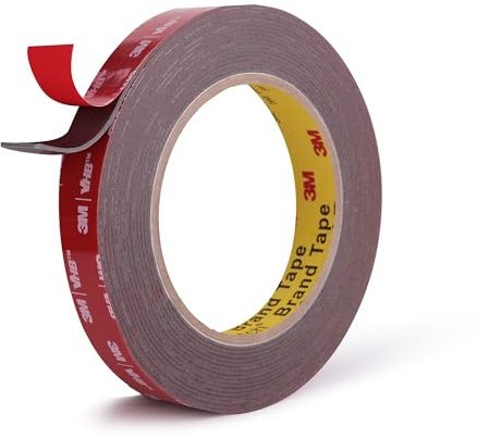 Ndcadhesive Ruban adhésif double face haute résistance 13 mm x 5,5 m 4611F Adhésif puissant Ruban mousse imperméable Pour la maison le bureau la voiture les décoratifs et les finitions Gris