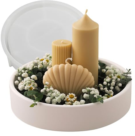 Große Silikonform für Harzbeton, 24,1 cm, großer Kerzenhalter, runde Schale, Harzformen, Schmuckbehälter, Aufbewahrung, Schmuckbox, Form für Epoxidharz, Gießen, Zement, Gips, Kunst, Handwerk