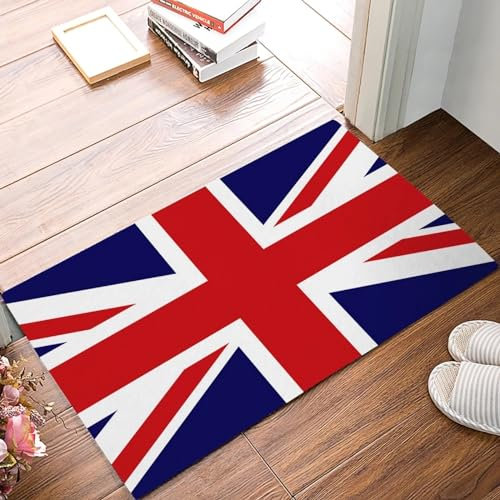 OOAHJEID Tappeto Bagno Inghilterra Gran Bretagna Bandiera britannica Ingresso Porta Tappeto Tappetino Moderno Patriota Inglese Regina Fatto Zerbino Interno/Esterno Porta Scarpe Zerbino