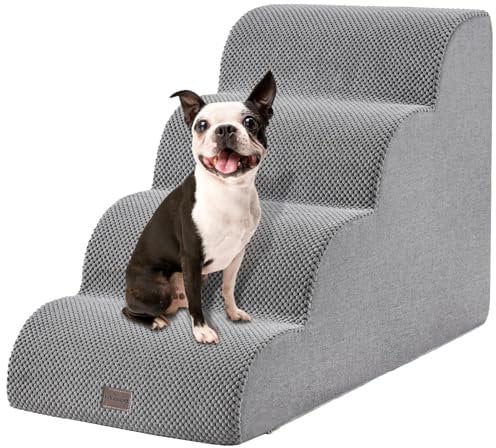 Ezkamfort Hundetreppe 3 Stufen,rutschfeste Haustiertreppe Für Kleine Hunde,Waschbarer Hundetreppe 41cm Hoch, Hunde Treppen mit Abnehmbarem,Waschbarem Bezug Und Rutschfestem Boden