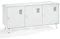 MEUBLE COSY TV Schrank Sideboard mit 3 Türen und Regal Ablage Wohnzimmer Schränke aus Metall für Wohnzimmer Esszimmer Schlafzimmer Arbeitszimmer, Industrial Style, 120 cm lang, Weiß