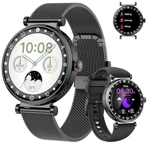 Smartwatch Donna 1.19 Amoled Display, Orologio Smart watch Donna Con 110+ Modalità Sportive/Frequenza Cardiaca/Sonno, Smartwatch Ip68 Impermeabile Per Iphone/Samsung/Android