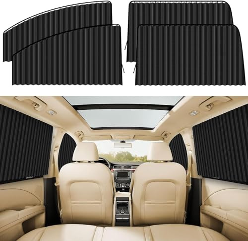 Liweibin Auto Sonnenschutz Seitenscheibe für VW Touran, Sonnenschutz Vorhang UV Schutz und Verdunkelung für Seitenscheibe Hitzeschutz