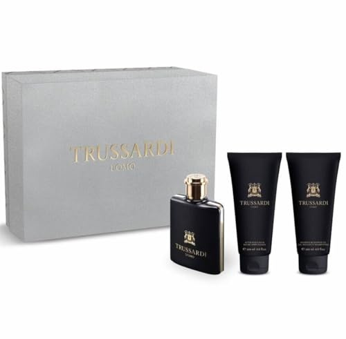 Trussardi Herren Geschenkset für Ihn: Eau de Toilette 100 ml + After Shave Balsam 200 ml + Duschgel Shampoo 200 ml