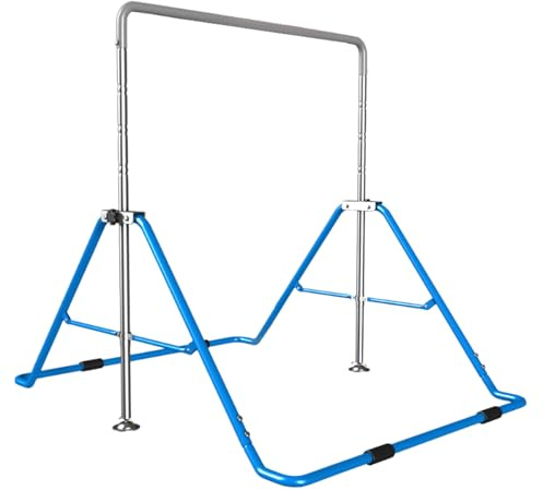 Erconsso Turnstange - Höhenverstellbare Junior Trainingsstange Mit Stahlrahmen Und Rutschfester Basis,Stahl Fitness- und Trainingsgerät für Kinder, Anfänger, und Mädchen für Spielplatz, Garten, Innen-