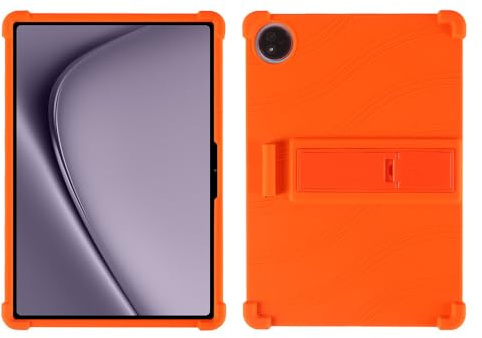 Silikonhülle für Huawei MatePad Pro 13,3 Zoll PCE-W30 2024 Tablet – kinderfreundlich, stoßfest, Silikon, weich, stoßfest, Schutzhülle mit PC-verstellbarem Ständer, Orange