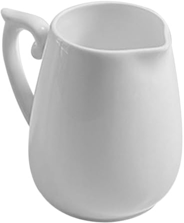 ARTIBETTER Jarra de Blanca para Leche con Asa Pequeña Lechera para Café y Latte Cremera Práctica para Espumar y Servir Cafeterías y Hogares